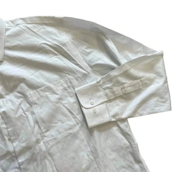 Neiman Marcus White Trim Fit Dress Shirt 17.5 - Picture 2 of 3